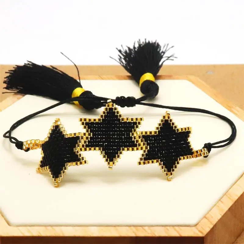 Zhongvi Black Star Bracelet Pulseras Mujer Moda 2020 MIYUKI Jewelry Tassel Armband Insta Fashion Charm Bracelets Women Gift