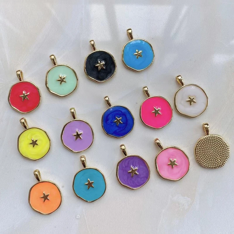 

5Pcs/Lot 2021 Competitive Price Coin Star Enamel Pendant Charm Jewelry