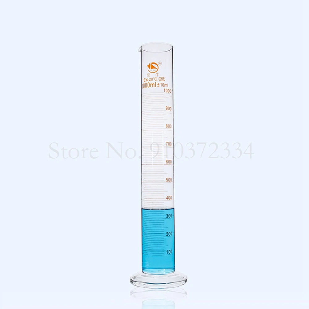 1pcs Lab Scaled Measuring Cylinder 5ml To 1000ml Thicken Glass Measurement Container Lab Supplies