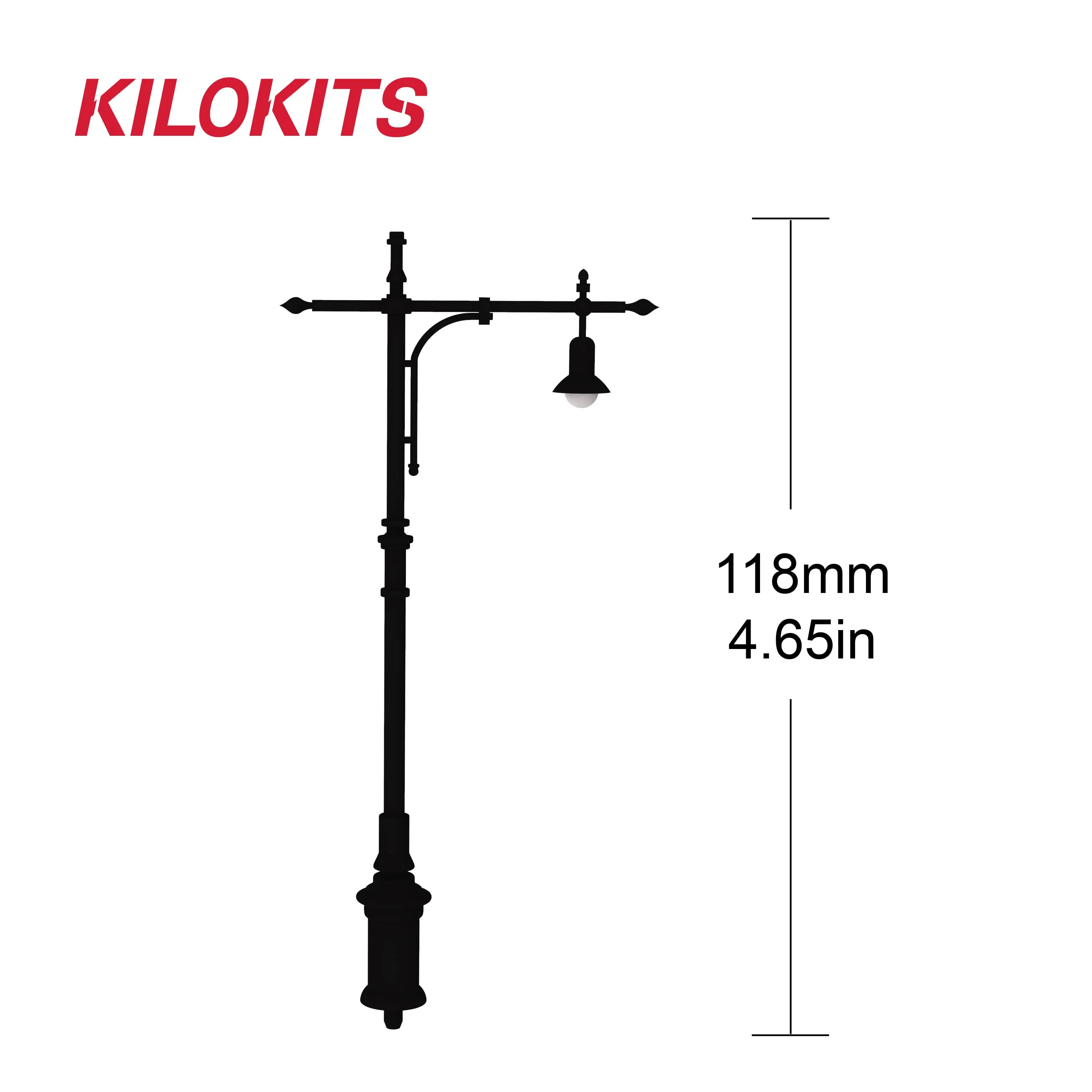 1/35 5PCS Plastic Street Lamp Outdoor Decoration Lights Model Kit Unpainted Garden Yard Diorama Railroad Miniature Accessories