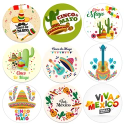 Mexican Party Decorations Stickers Birthday Party Decor Fiesta Viva Mexico Cactus Taco Gift Packing Labels Cinco De Mayo