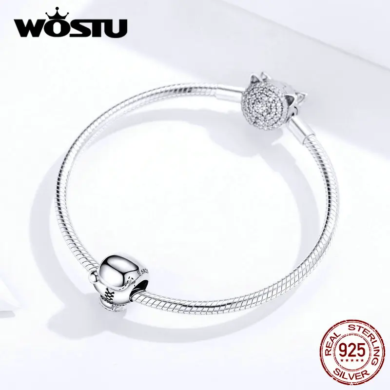 WOSTU-Cuentas de guantes de boxeo de Plata de Ley 925 auténtica, dijes compatibles con Pulsera Original, colgante para mujeres y hombres, joyería de moda, CQC1325