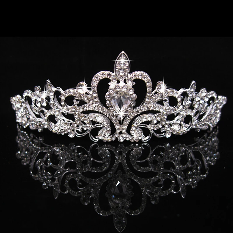 Vendita calda di alta qualità donne ragazze elegante matrimonio sposa corona copricapo strass diademi regalo carino per la festa di compleanno di