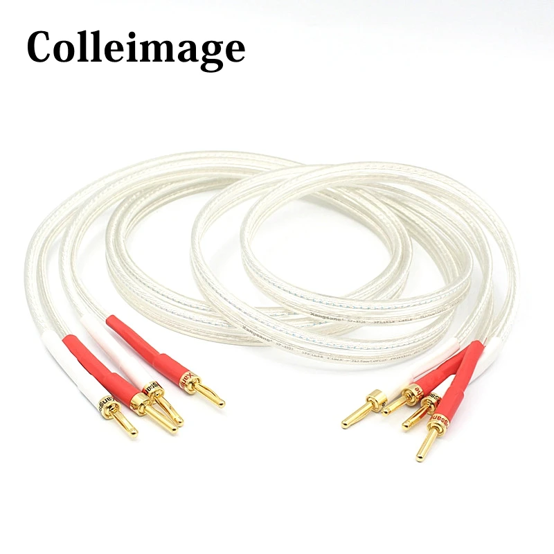 

Colleimage Hifi 6N OFC Hifi Speaker Cable Hi-end Speaker Wire for Amplifier and CD with Banana Plugs 2 to 2