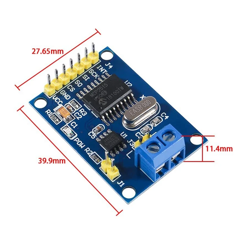 Imagem -06 - Pode Bus Módulo Tja1050 Receptor Spi Módulo Compatível com Arduino Raspberry pi Peças Mcp2515