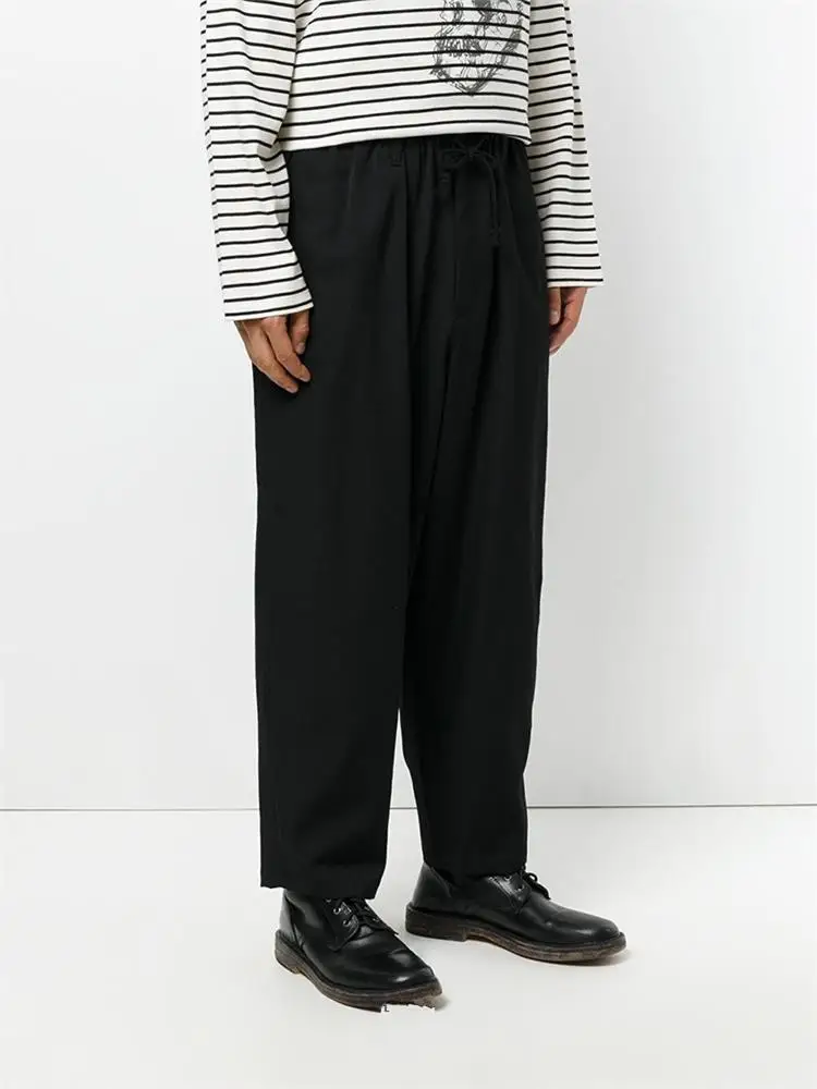 Men's new casual pants, cropped pants, urban youth fashion trend, the new black collection of large slacks
