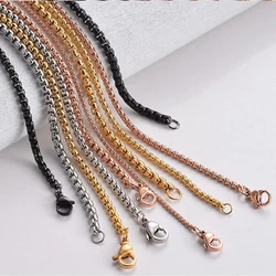 Dropship 1 Piece 2mm/2.5mm/3mm Stainless Steel Pearl Chain Necklace Figaro Chain for Pendant Men Women Jewelry Choker DIY