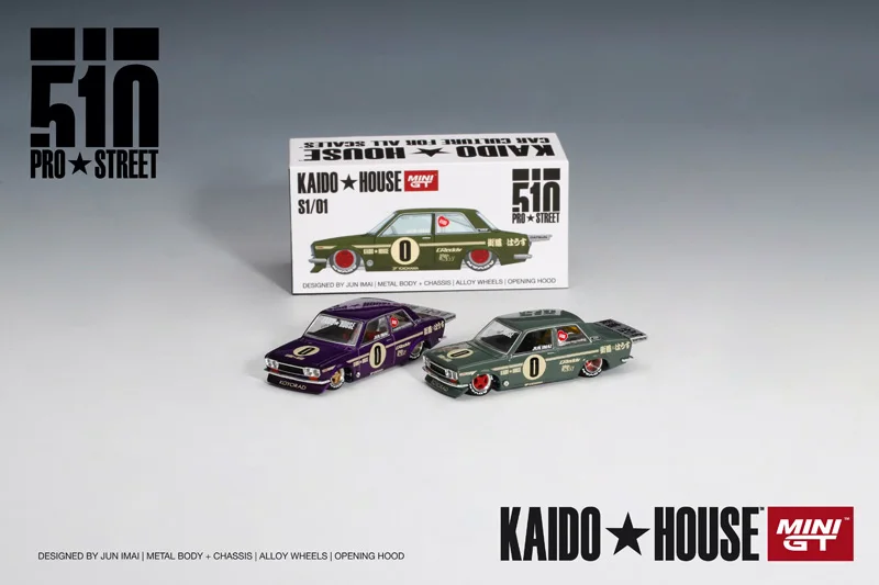 MINI GT & KAIDO HOUSE 1:64 DATSUN 510 #0  chase Limited collection of die casting alloy car model ornaments