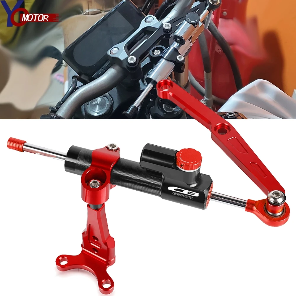 Amortiguador de dirección ajustable para motocicleta, Kit de montaje de aluminio para HONDA CB650R, CB650, R, CB 650, R 2019, 2020