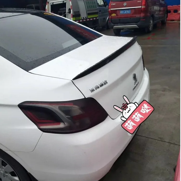 For Peugeot 301 Spoiler High Quality ABS Material Car Rear Wing Primer Color Rear Spoiler For Peugeot 301 Spoiler 2013-2015