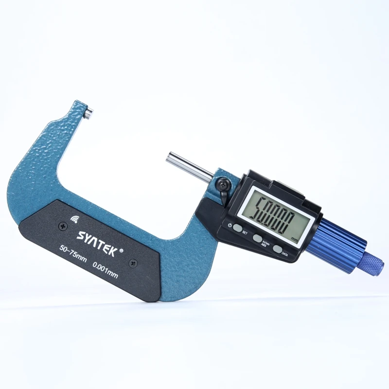 0.001mm Electronic Bluetooth Micrometer 0-25-50-75-100mm Data Output Large LCD Outside Micrometers Caliper Gauge Measure Tools