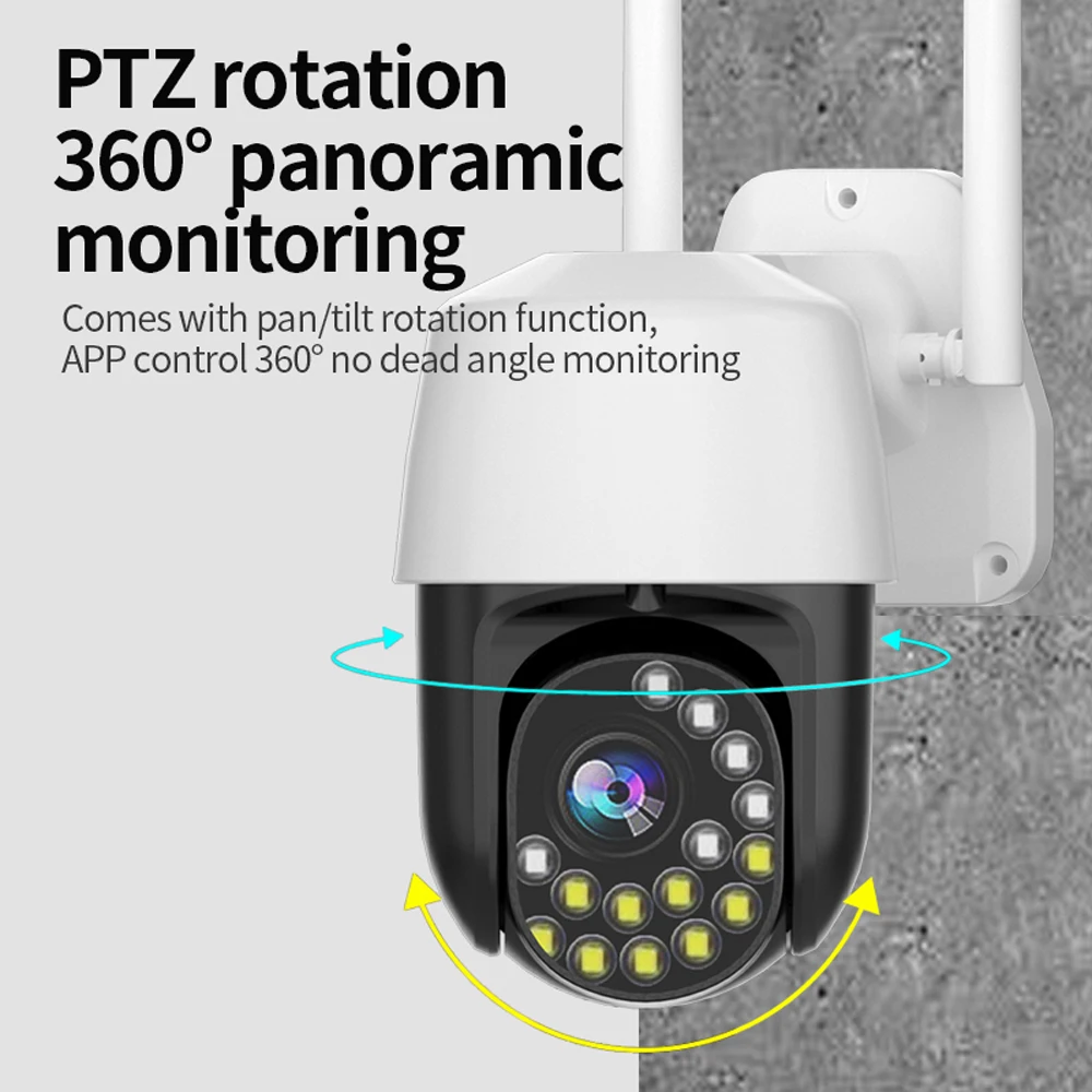 Outdoor PTZ Wireless IP Camera Auto Tracking 3MP Cloud Home Security Wifi Camera 10X Digital Zoom Speed Dome Camera 15pcs LEDS