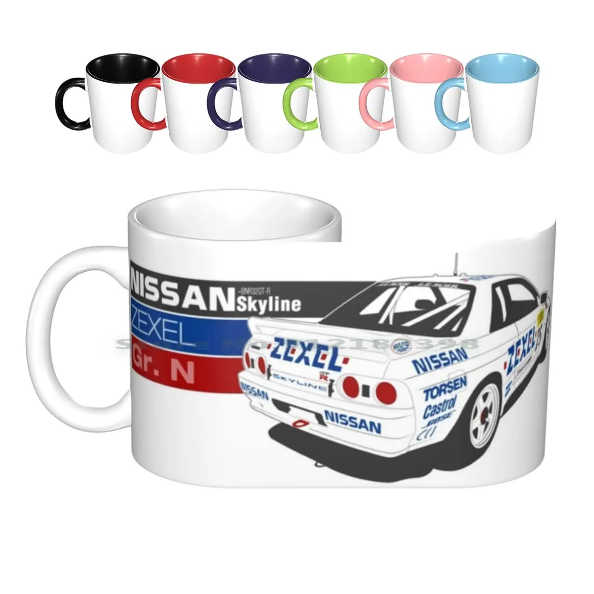 Nissan Skyline R32 Gtr Group-N Ceramic Mugs Coffee Cups Milk Tea Mug Initial D Initiald Hakone Jdm Rallye Rally Race Turnpike