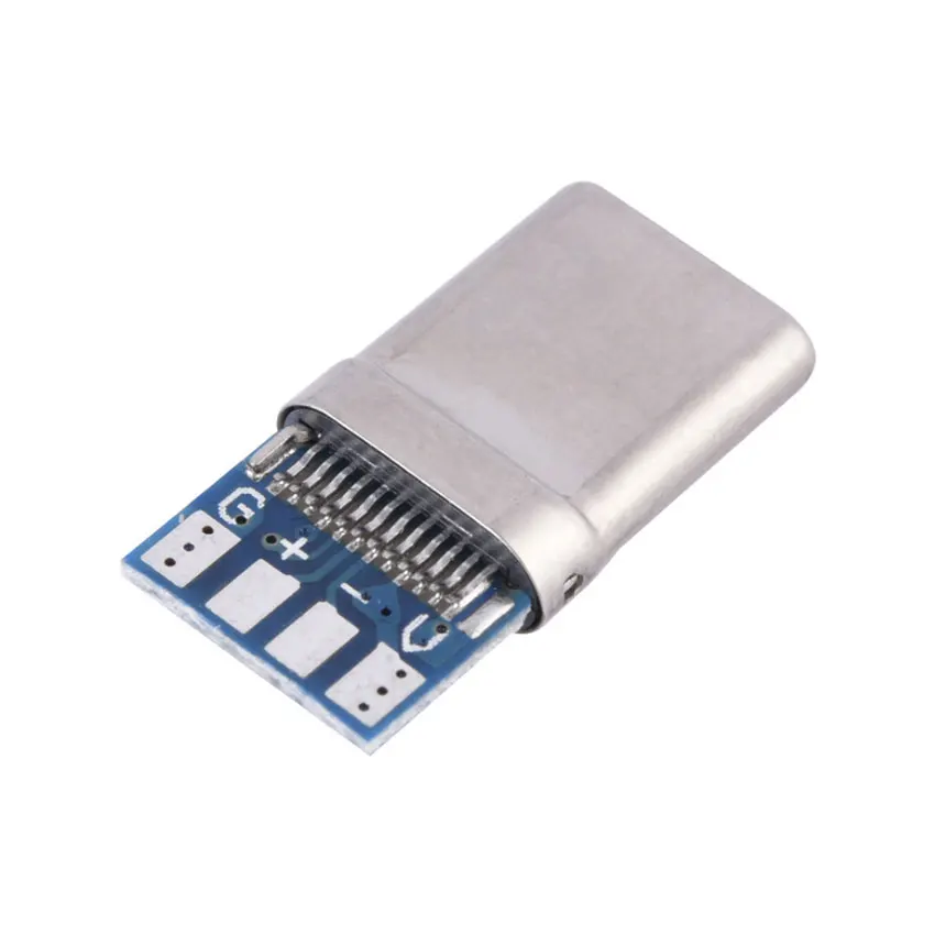 Cltgxdd 1PCS 5A 30V USB 3.1 Type C Male DIY Solder Plug Connector 24Pin Type-C Socket Attached PC Board