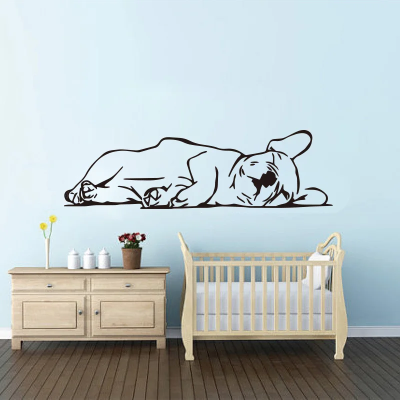 Sleep French Bulldog Animal Pet Wall Sticker Sofa Bedroom French Bulldog Puppy Animal Wall Decal Kids Room Vinyl Home Decor