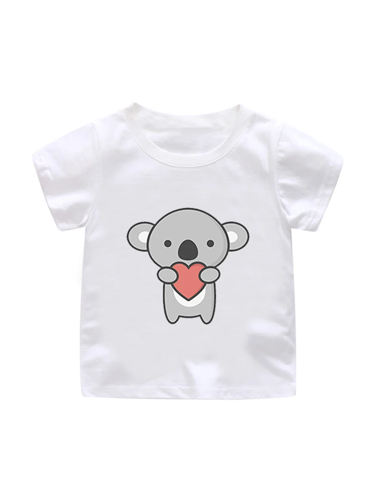 2022 Summer Girl and Boy T-shirt Children Kawaii Koala Print T Shirt Baby Child Cartoon Funny Clothes Tops Tees