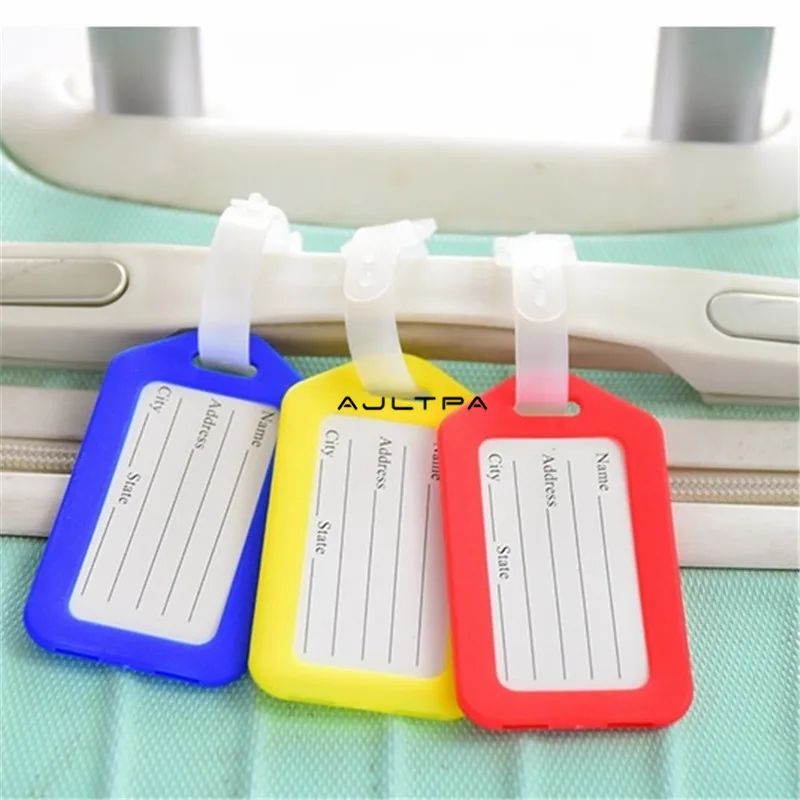 

800Pcs Travel Luggage Plastic Tag Holder Name Address ID Suitcase Bag Labels Strap Travel Luggage Label H54816