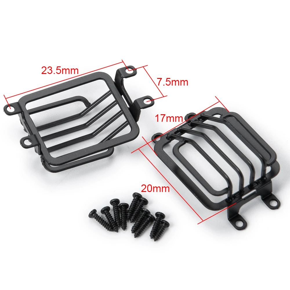 YEAHRUN TRX6 Metal Front Rear Light Cover Protective Shell Tail Light Guards Grille for 1/10 RC Crawler TRX-6 Parts