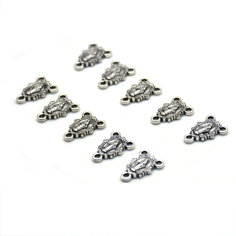 QIGO Antique Metal Maria Rosary Necklace Accessories DIY Jewelry 20 pcs/pack