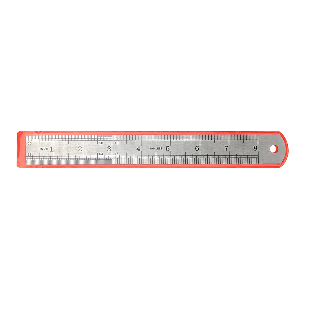 20CM doppia scala laterale metallo acciaio righello dritto strumento di misurazione di precisione spessa artigianato forniture di cancelleria multifunzione MG009