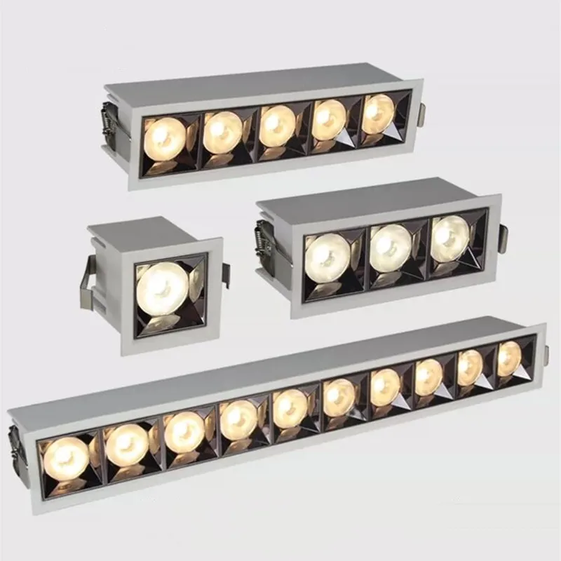 

Linear led spotlight for living room, lighting without main light, grille, integrated anti-glare light, 9W / 15W / 30W ceiling l