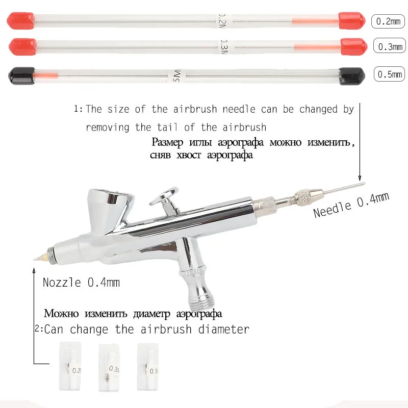 Onnfang Dual Action Airbrush Compressor Kit With Air Brush Paint Spray Gun For Nail Art Make Up Air-brush Painting Kit