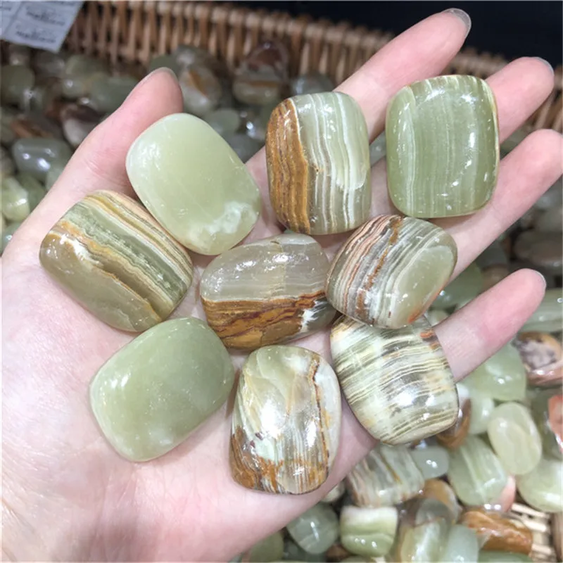 Crystals Healing Bulk Natural Gemstones Afghan Jade Onyx Tumbled Stones For Home Decoration