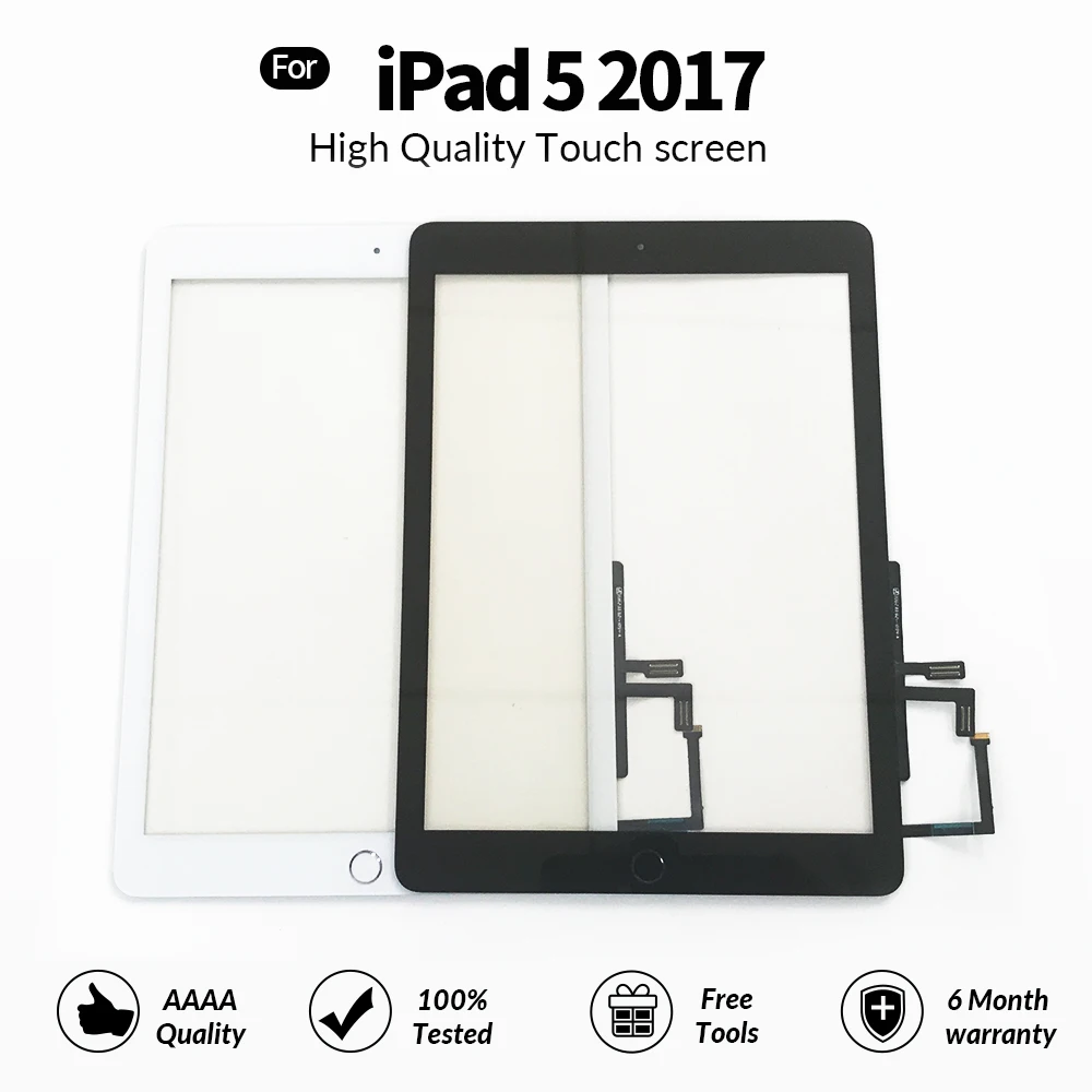 

9.7" Touch Screen For iPad 5 5th 2017 A1822 A1823 Front Glass Digitizer Panel LCD Outer Display Replacement Sensor