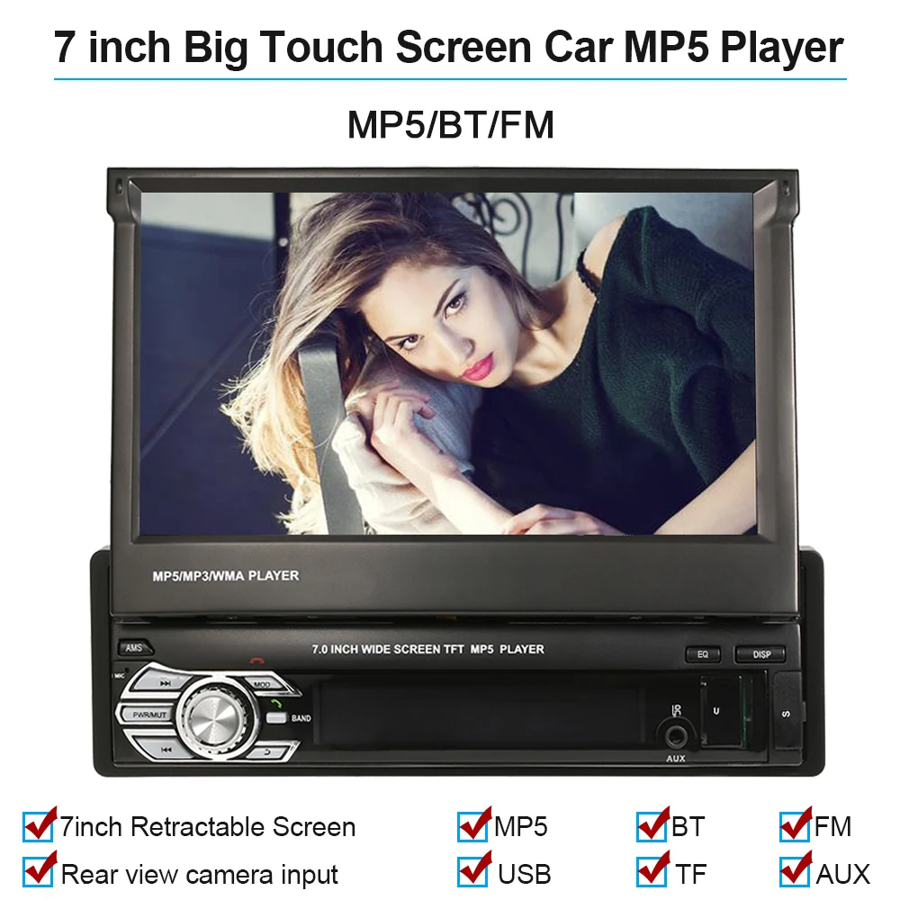 

Car Radio 1 Din Android 7 inch Car Multimedia MP5 Player Stereo Car Accessories Retractable Touchscreen For Toyota Rav4 2020