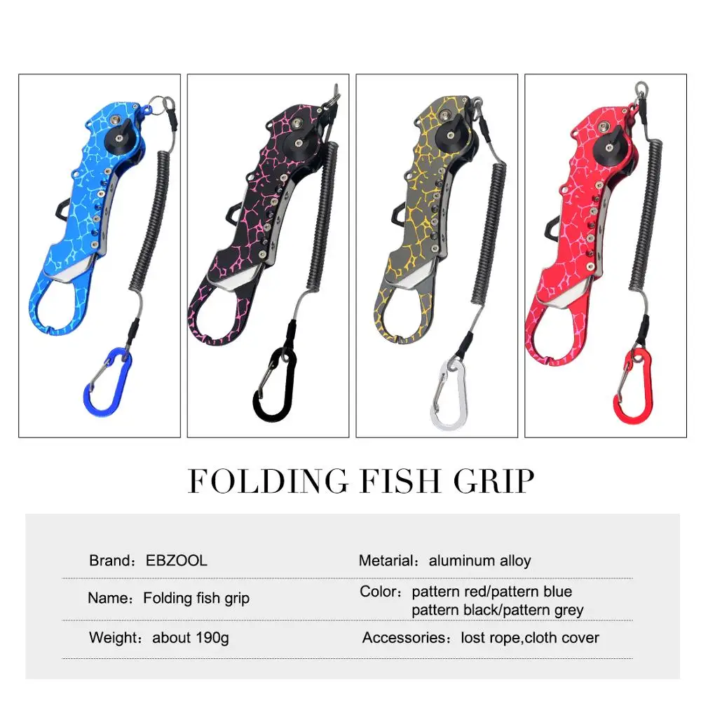 Foldable Fishing Grip 19/28.5cm Aluminium Fish Lip Grapper High quality Fish tackle tool Metal fish tool 235g for Pikes