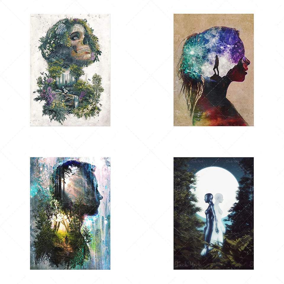 Modern Nordic Abstract Poster Forest Memories Wall Art Man And Nature Canvas Painting Prints Modular Pictures Decorative