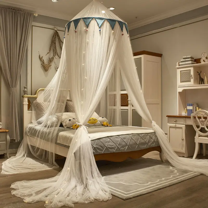 Hanging Mosquito Net for Children's Room, Single Door, Floor Hung, Dome, Home Decoration, Canopy Bed Curtain, Three Doors