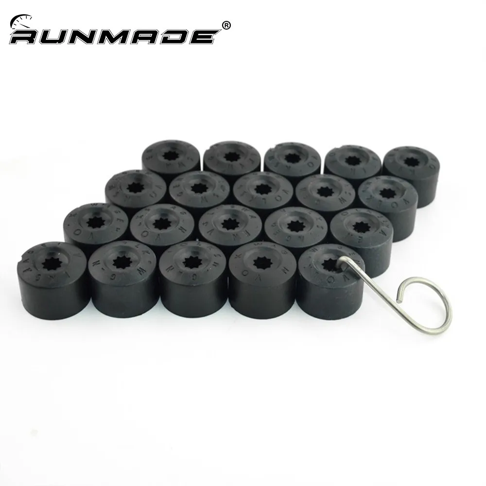 runmade For VW Jetta Golf MK5 Passat B6 Wheel Lug Bolt Center Nut Cover Caps 1K0 601 173 A