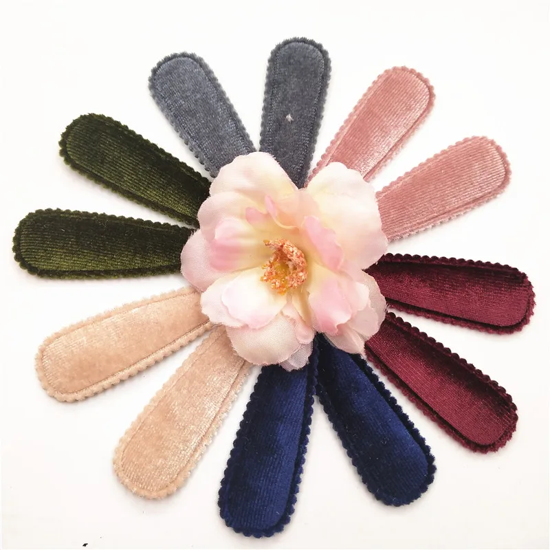 60pcs/lot 5.5cm felt padded applique snap clip cover for BB Headdress clip accessories