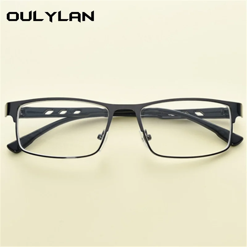 Oulylan Finished Myopia Glasses Women Men Vintage Square Metal Frame Design Fashion Students Short Sight Eyewear for Unisex