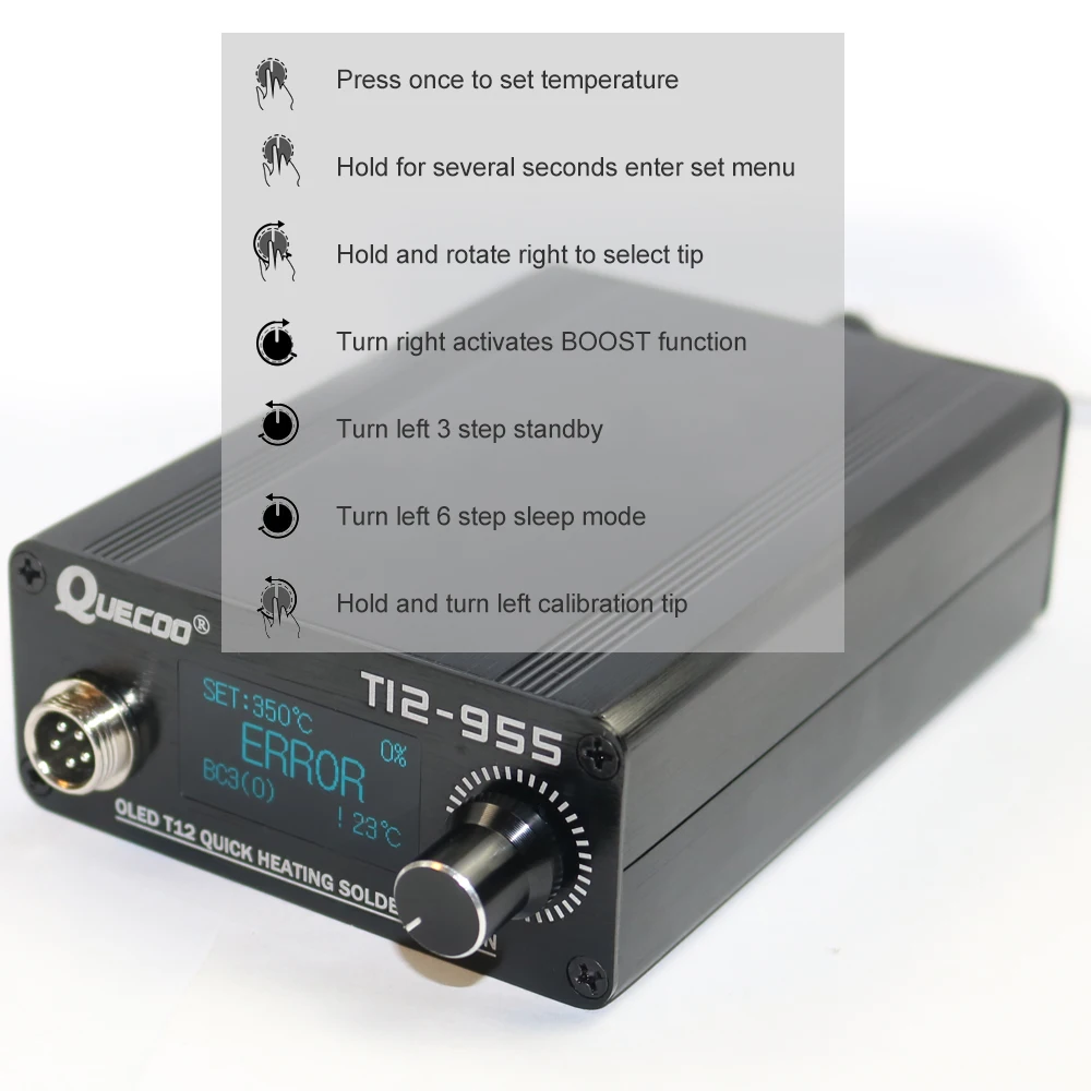 Ferro de solda eletrônico Dica, solda Digital, Welding Tool, No Plug, STM32, T12-955, 1,3\