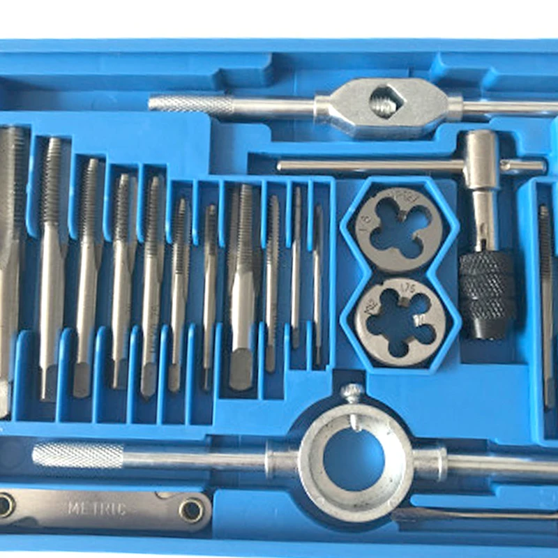 40Pcs M3-M12 Tap Sterven Set Tap Boren Metric Kranen Wrench Threading Handgereedschap Voor Metaalbewerking