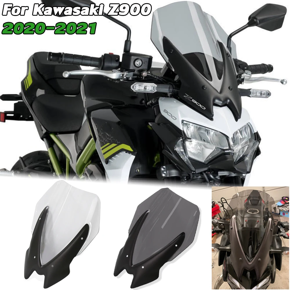 

Motorcycle Accessories Z900 Windshield Windscreen For Kawasaki z900 2020 2021 Z 900 Wind Deflectors Touring Sports Viser Visor