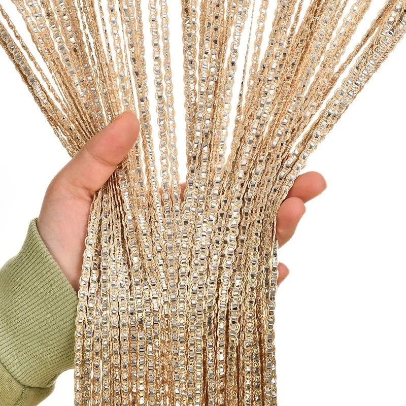 1*2M Beaded String Curtain Door Curtain Beads Thread Tassel Curtains Window Wall Panel Room Divider Doorway Home Wedding Decor