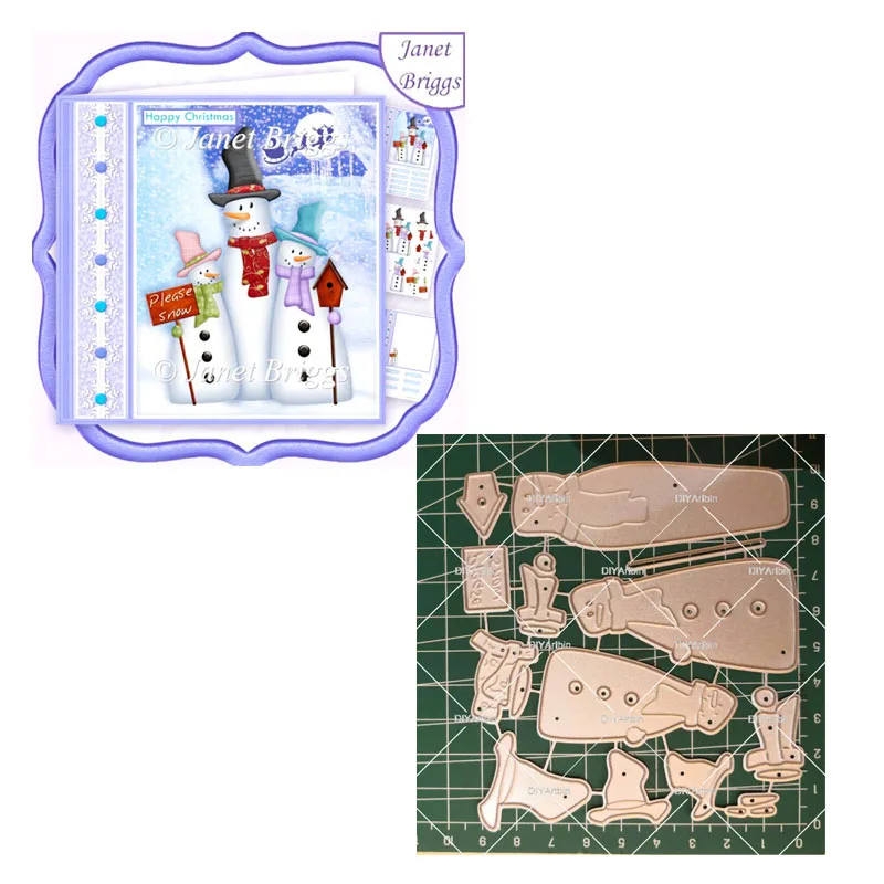 2020 Snowman Brithday Card Scrapbooking Metal Cutting Christmas Die Photo Album Embossing Paper Cards Making