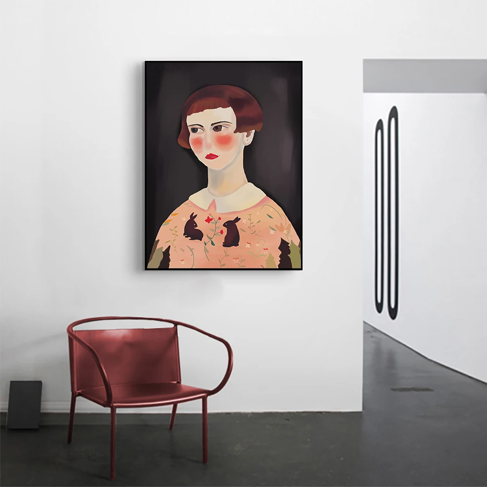Neoclassical Figure Printing Nordic Poster Wall Art Canvas Painting  Restaurant Girl PictureLivingroom  Home Decoration Unframed