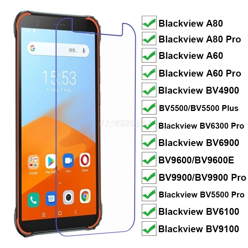 

3-1PC Blackview BV4900 Glass Protector on Blackview BV9100 BV9600E BV6900 BV6300 BV9900 BV5500 Plus Pro A60 A80 Pro Glass