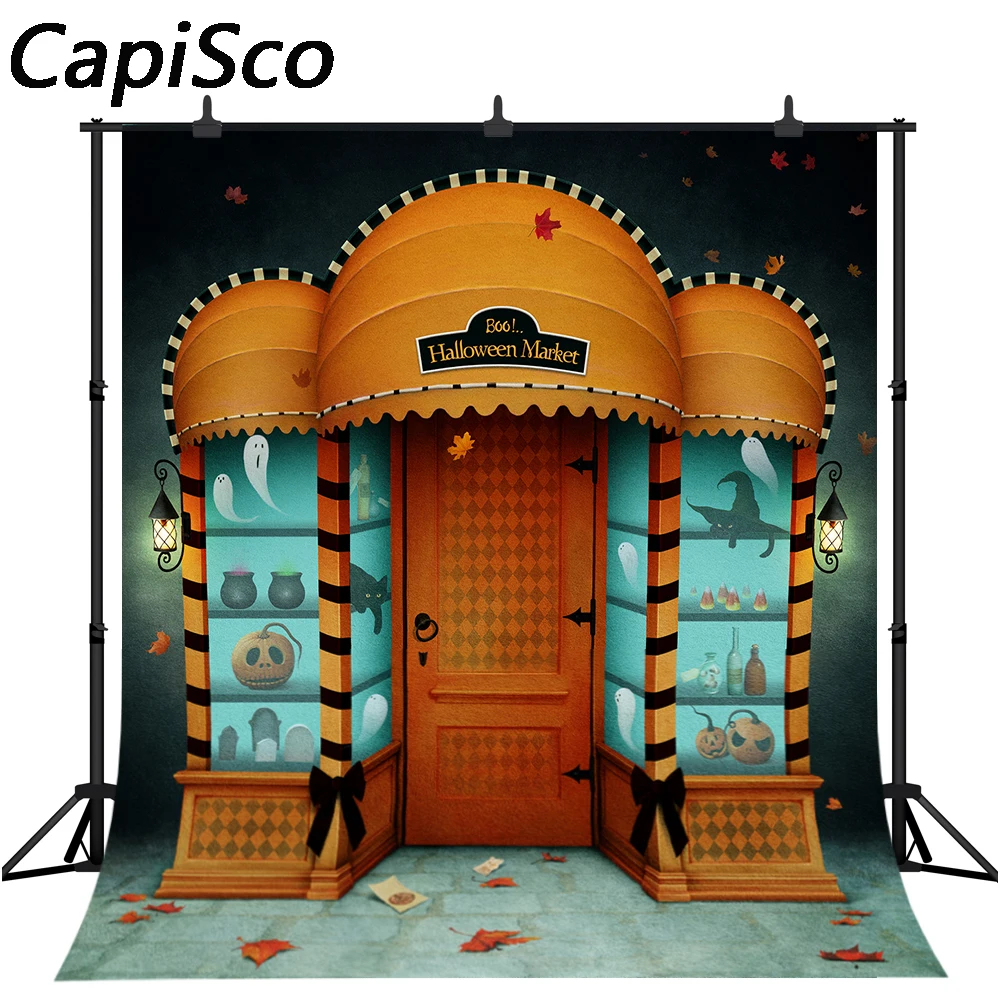 Capisco Halloween Photography Background Pumpkin Store Kids Children Party Backdrop Decoration Props Banner For Photo Studio