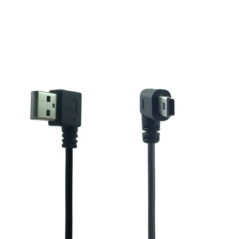 Mini USB Cable Male 90 Degree Left Angled to USB Male Right Angled Cable Sync Data Charge 0.2m