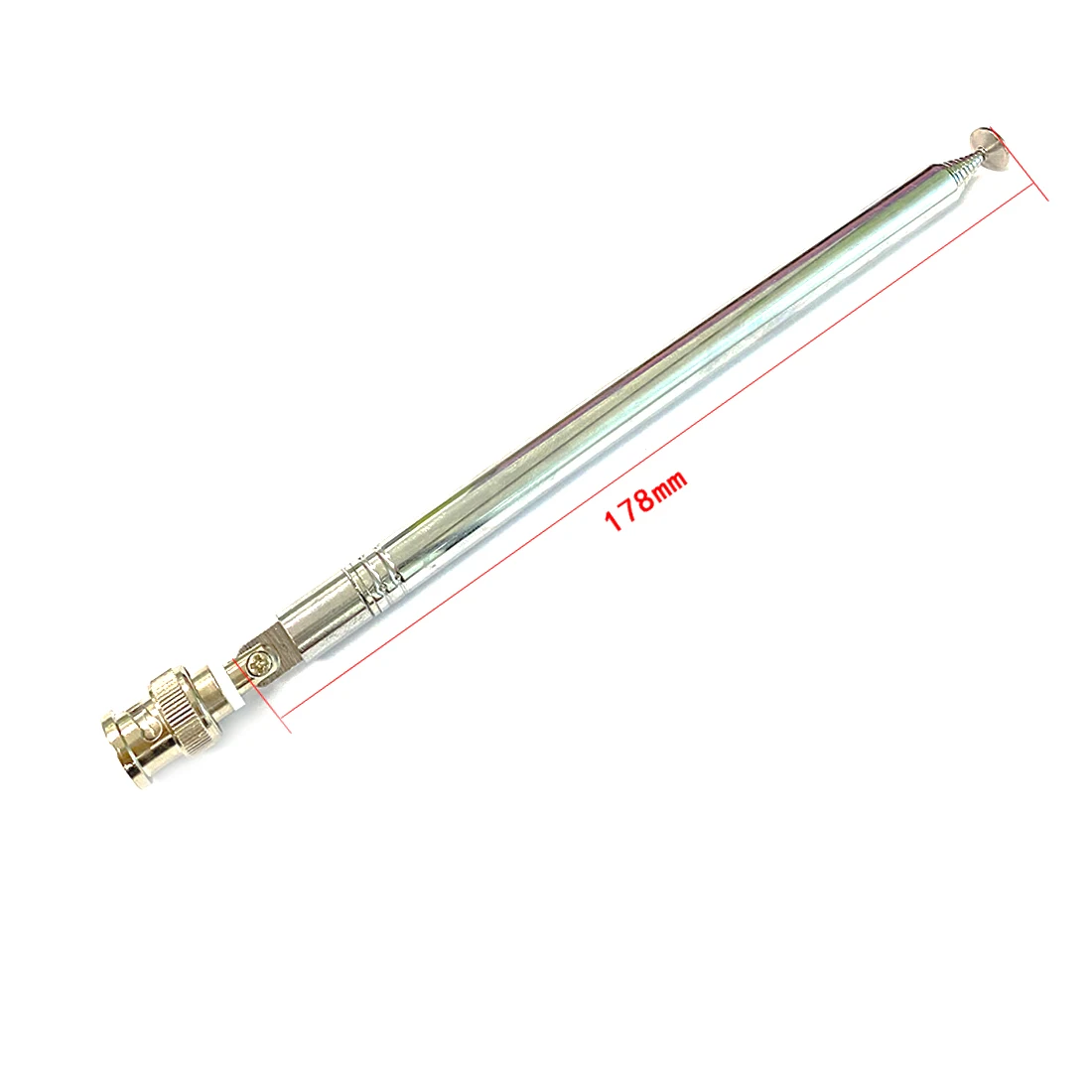 1pc FM Radio Aerial Telescopic Antenna 10 Sections 1.2m Long BNC/F/TV/SMA/Inner Thread/Flat Connector