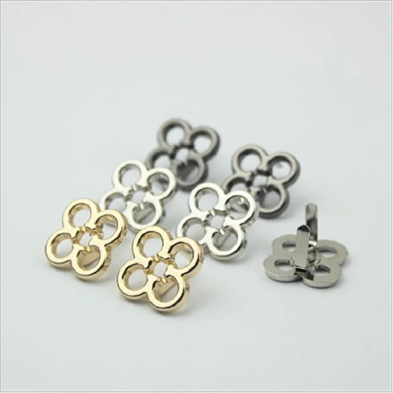 10pcs/lot new 3 color luggage hardware accessories small flower shape bag decorative buckle shoes clothing accessories