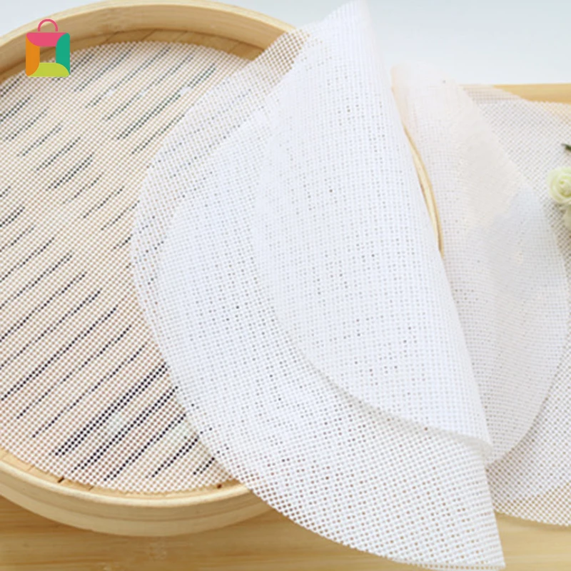 28cm Practical Cooking Paper Bamboo Steamer Dim Sum Paper Non Stick Restaurant Kitchen Under Steam Mat TLSM