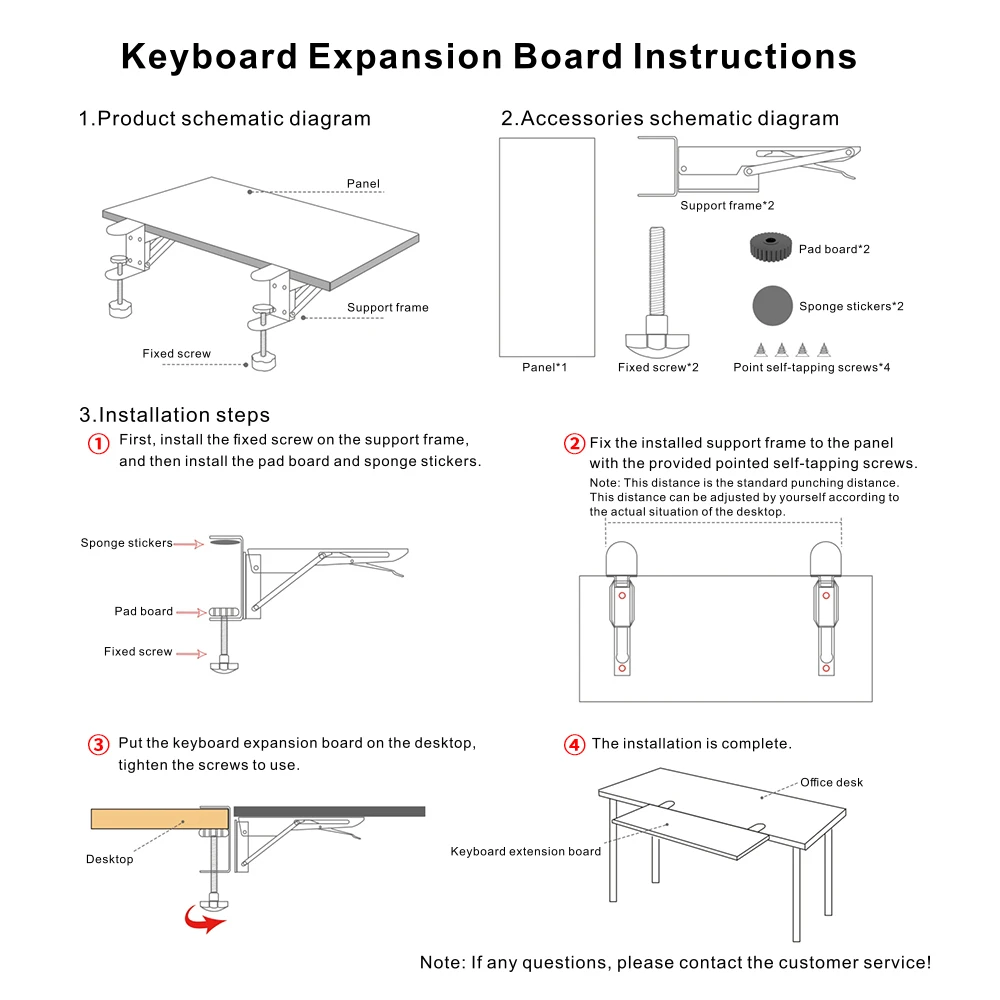 Vaydeer Ergonomics Desk Extender Tray Clamp on Keyboard Drawer Table Mount Armrest Shelf Stand Slide Computer Elbow Arm Support