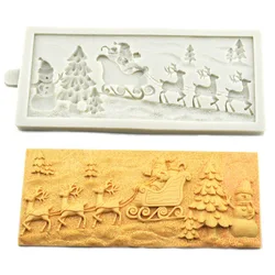 Christmas Tree Deer Santa Claus Fondant Cake Decorating Tools Silicone Mold Sugar Craft Molds DIY Cake   Wholesale K467