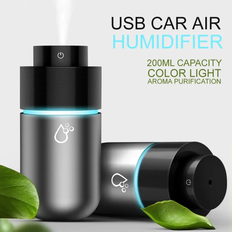 سيارة ناشر رائحة USB سيارة المرطب رذاذ سيارة لتنقية الهواء يزيل رائحة LED أضواء الروائح معطّر الهواء